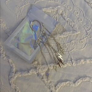 Silver Lightning Chain Ear Cuff